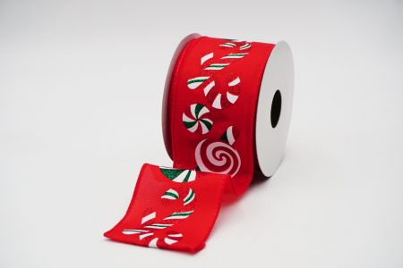 Peppermint Candies Stripe Ribbon_KF6613GC-7-7_Red